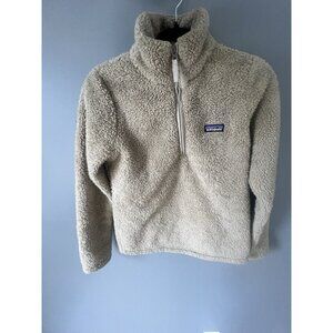 Patagonia Women's Los Gatos 1/4 Zip Fleece Pullover-Beige- Size S-Sherpa Jacket